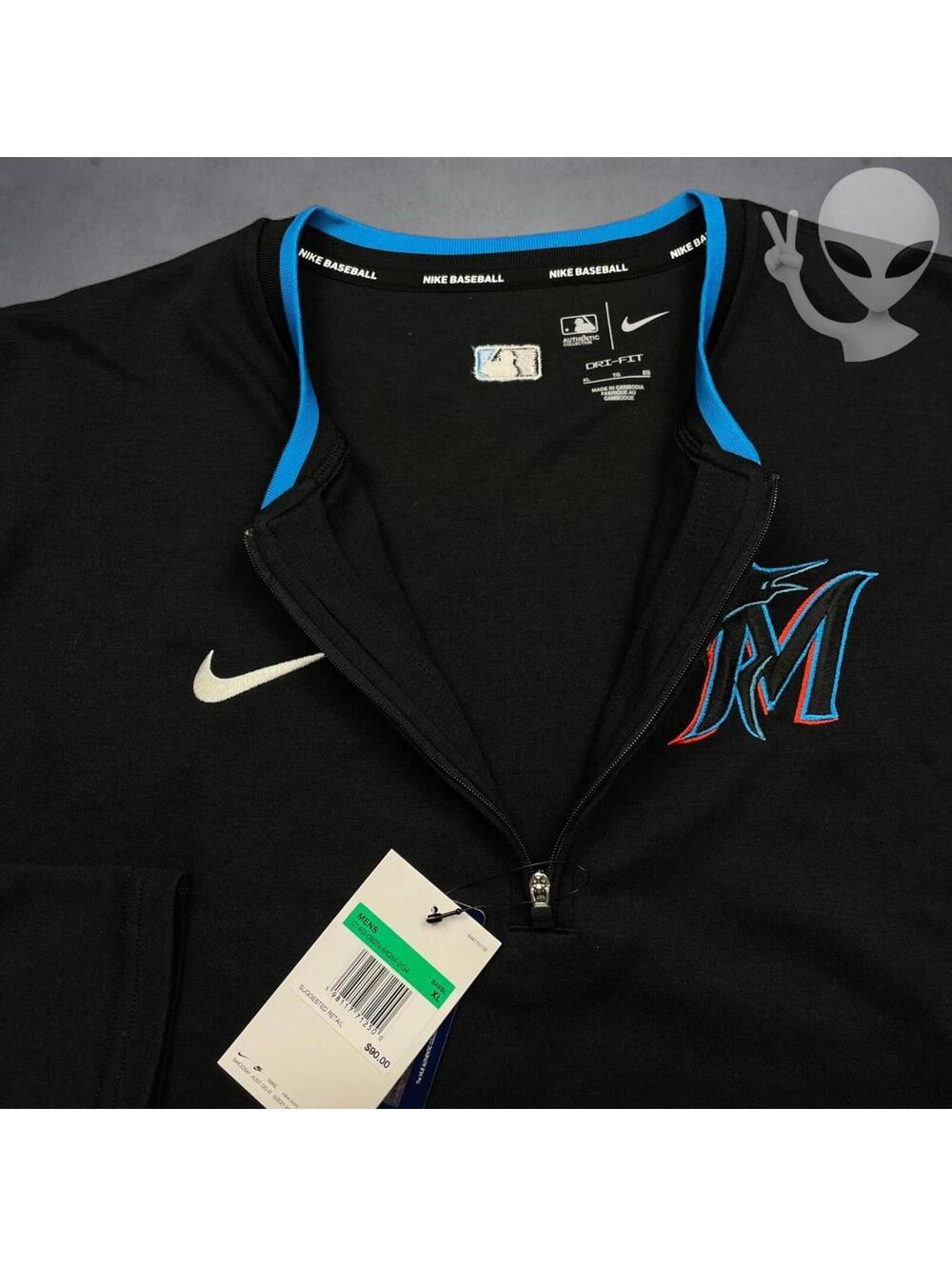 Nike Miami Marlons MLB Long Sleeve Quarterzip Shirt XL NWT - Picture 5 of 7